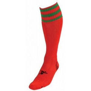 Precision Childrens/Kids 3 Stripe Pro Soccer Socks / Red/Green